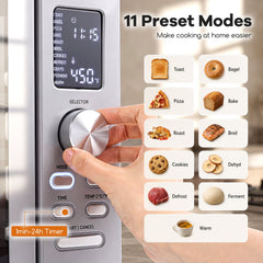 26.4 Quart French Door Convection Toaster Oven with 11 Presets-Silver