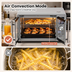 26.4 Quart French Door Convection Toaster Oven with 11 Presets-Silver