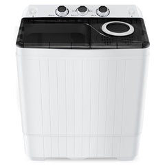 26 lbs Semi-Automatic Twin Tub Washing Machine with Drain Pump-Black