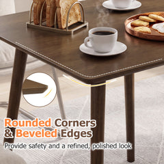 27.5 Inch Small Square Wooden Dining Table for 2-4 People Space-Saving Dining Room Table-Walnut