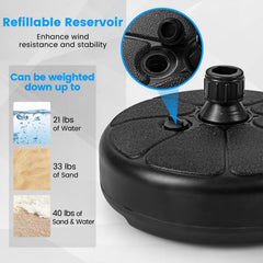 27 lbs Fillable Round Umbrella Base Stand for Yard Garden Poolside