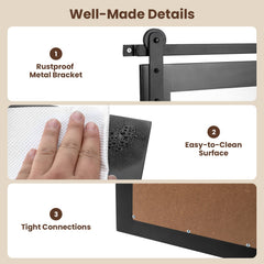 29 inches x 23 inches Rectangle Farmhouse Wall Mirror with Metal Bracket for Bathroom-Black