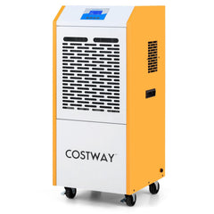 290 Pint Commercial Dehumidifier with Built-in Pump, 9000 Sq Ft, 350 CFM, 55 dB, Yellow and White