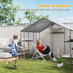 Large Catio Outdoor Cat Enclosure with Waterproof Cover, Walk-in Cat Patio w/ 5 Adjustable Platforms & Hammock 79" W