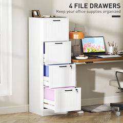 2 Drawer Filing Cabinet with Lock, Office Storage Cabinet with Adjustable Hanging Bars for A4 Letter Size Files, Black