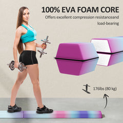7ft Folding Balance Beam, Gymnastics Equipment with Anti-Slip Bottom for Kids Home Training, Multicolour