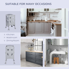 Step Stool with Safety Rail and Support Handles Kitchen Counter Step-up Helper
