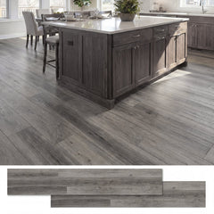 2 Pieces Floor Tile Vinyl Flooring Waterproof Vinyl Plank Flooring-Gray