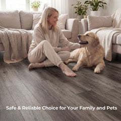 2 Pieces Floor Tile Vinyl Flooring Waterproof Vinyl Plank Flooring-Gray