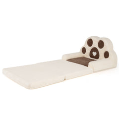 2-in-1 Convertible Kids Sofa to Lounger with Removable Cover-Brown