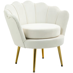 Modern Accent Chair, Velvet-Touch Fabric Leisure Club Chair with Gold Metal Legs for Bedroom, Dark Green