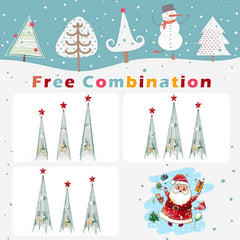 3/3.5/4 Feet Set of 3 Tower Shaped Christmas Trees with Removable Star Toppers