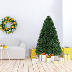 4 FT Fibre Optic Artificial Christmas Tree with 125 Branch Tips, 7 Colour Lights and Metal Stand