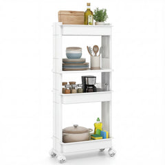 3/4-Tier Rolling Utility Cart with Detachable Trays and Smooth Wheels-4-Tier