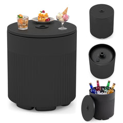 3-in-1 All-Weather Outdoor HDPE Umbrella Base with Water Bag and, 2” Umbrella Hole for Patio-Black
