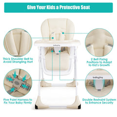 3-In-1 Convertible Baby High Chair for Toddlers-Beige