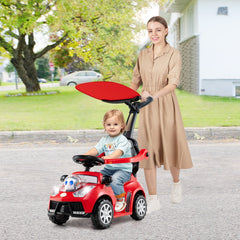 3 in 1 Push Car for Toddler Stroller Sliding Walking Car for Boys and Girls-Red