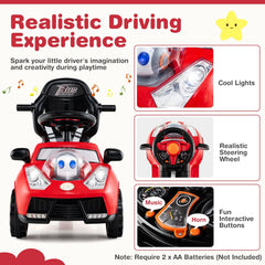 3 in 1 Push Car for Toddler Stroller Sliding Walking Car for Boys and Girls-Red