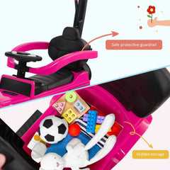 3-In-1 Ride on Push Car Mercedes Benz G350 Stroller Sliding Car with Canopy-Pink