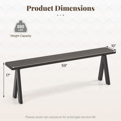 3-Person Outdoor Bench Set of 2 with 800 LBS Bearing Capacity