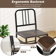 3-Piece Dining Table Set with Rectangular Kitchen Table and 2 Chairs-Rustic Brown
