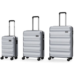 3-Piece Hardside Luggage Set 20/24/28 Inch Lightweight Hardside Suitcases-Gray