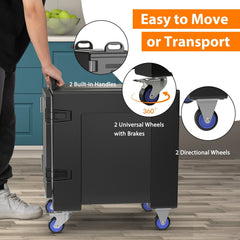 3 Pieces Stackable Insulated Food Pan Carrier 81 Quart LLDPE Food Box Carrier
