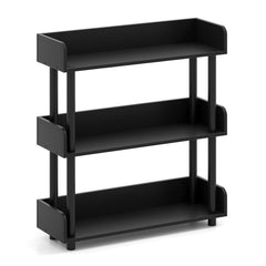 3-Tier Bookshelf with Anti-Tipping Kit and Industrial Storage Unit for Living Room-Black