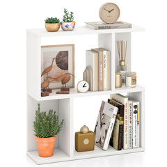 3-Tier Bookshelf with Display Shelf for Small Space-White