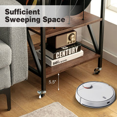 Rolling 3 Tier Record Player Stand and End Table with Album Dividers