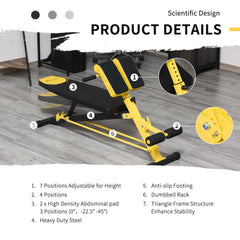 Adjustable Weight Bench Roman Chair Exercise Training Multi-Functional Hyper Extension Bench Dumbbell Bench Ab Sit up Decline Flat Black and Red