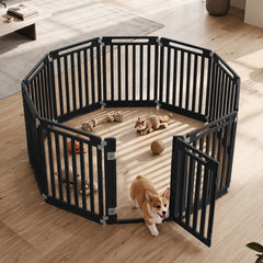 31.5 inches Height Indoor Outdoor Dog Playpen with 10 Panels-Black