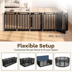 31.5 inches Height Indoor Outdoor Dog Playpen with 10 Panels-Black
