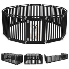 31.5 inches Height Indoor Outdoor Dog Playpen with 12 Panels-Black