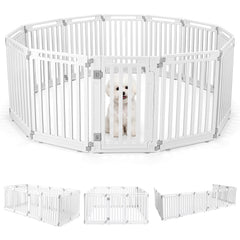 31.5 inches Height Indoor Outdoor Dog Playpen with 12 Panels-White