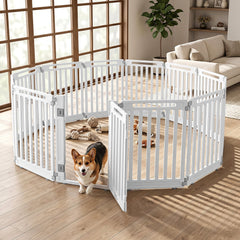 31.5 inches Height Indoor Outdoor Dog Playpen with 12 Panels-White