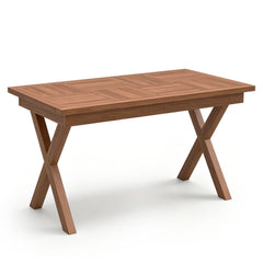 31.5 inches Outdoor Teak Wood Coffee Table with Slatted Tabletop for Patio