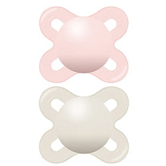 MAM Start Matte Newborn Pacifiers (2 pack, 1 Sterilizing Pacifier Case), Newborn Baby Girl Pacifiers, Best Pacifier for Breastfed Babies, Self Sterilizing Baby Pacifier Case