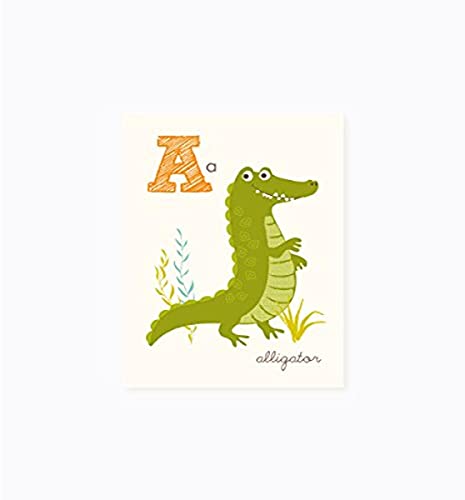 Sea Urchin Studio ABC Wall Art for Kids, A/Alligator