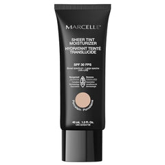 Marcelle Sheer Tint Moisturizer SPF 30, Porcelain, with Hyaluronic Acid and Aloe, Hypoallergenic, Non-Comedogenic, Fragrance-Free, Paraben-Free, Oil-Free, 40 mL