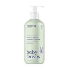 ATTITUDE Baby 2-in-1 Shampoo and Body Wash, Made in Canada, EWG Verified, Dermatologically Tested, Vegan, Sweet Apple, 473 mL