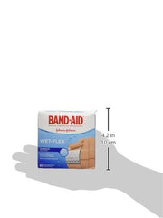 Band-Aid Water Resistant Wet-Flex Adhesive Bandages, Assorted Sizes Value Pack, Small, Regular, Large, 60 Bandages