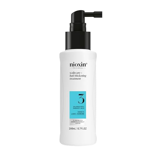 Nioxin System 3 Scalp Care + Hair Thickening Leave-In Treatment | For Colored, Dry, & Damaged Hair with Light Thinning | Strengthen & Nourish with Niacinamide & Biotin | 6.8 Fl Oz
