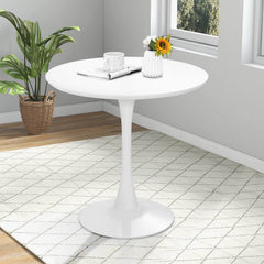 32 Inch Modern Tulip Round Dining Table with MDF Top-White