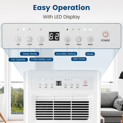32 Pint Quiet Dehumidifier for Rooms up to 2500 Sq Ft, 9 Pints DOE, 33 dB, ETL and DOE, Blue