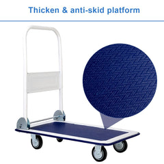 330 lbs Platform Cart Dolly Foldable Warehouse Push Hand Truck