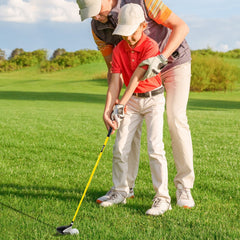 34 Inch 165CC Junior #3 Fairway Wood Golf Club with Fiberglass Shaft for Kids Ages 8-10-Yellow