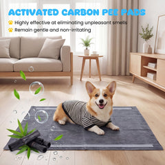 35.5 inches x 24 inches Charcoal Dog Pee Pads 6-Layer for Dogs-Black