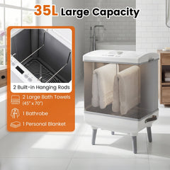 35L Large Towel Warmer with Heating and Drying Modes for Bathroom-Gray