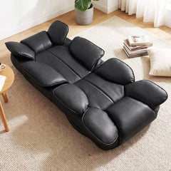 360 Degree Swivel Floor Gaming Chair with 6-Position Adjustable Backrest and Sponge Filling-Black